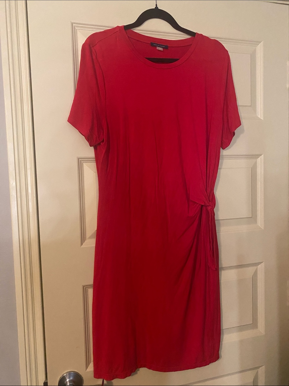 Tommy Hilfiger Red Side-Tie Midi Dress